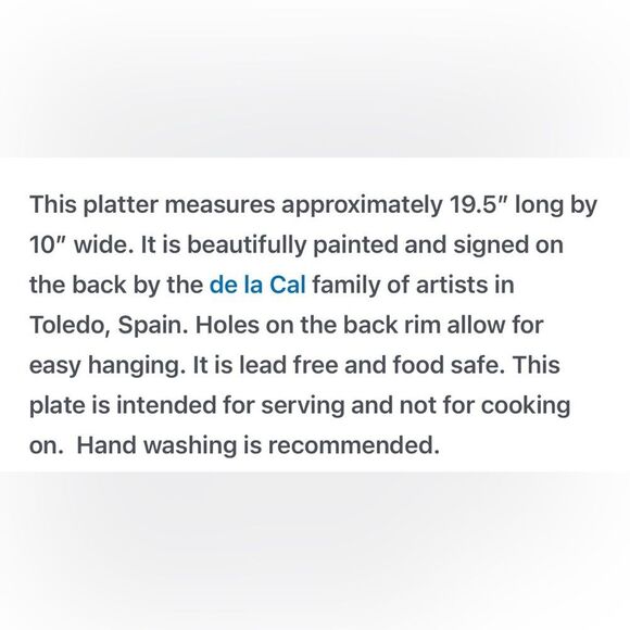 De La Cal Serving Platter Handpainted Artistic Blue Yellow Fish 10.5 X 10 Plate - Picture 6 of 12